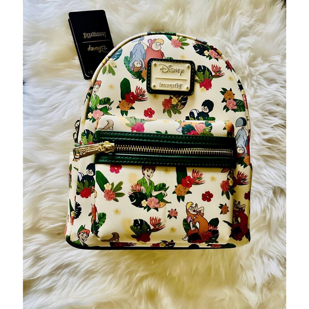 *NEW LE* Loungefly Disney Peter Pan Lost Boys Floral Allover Print Mini Backpack